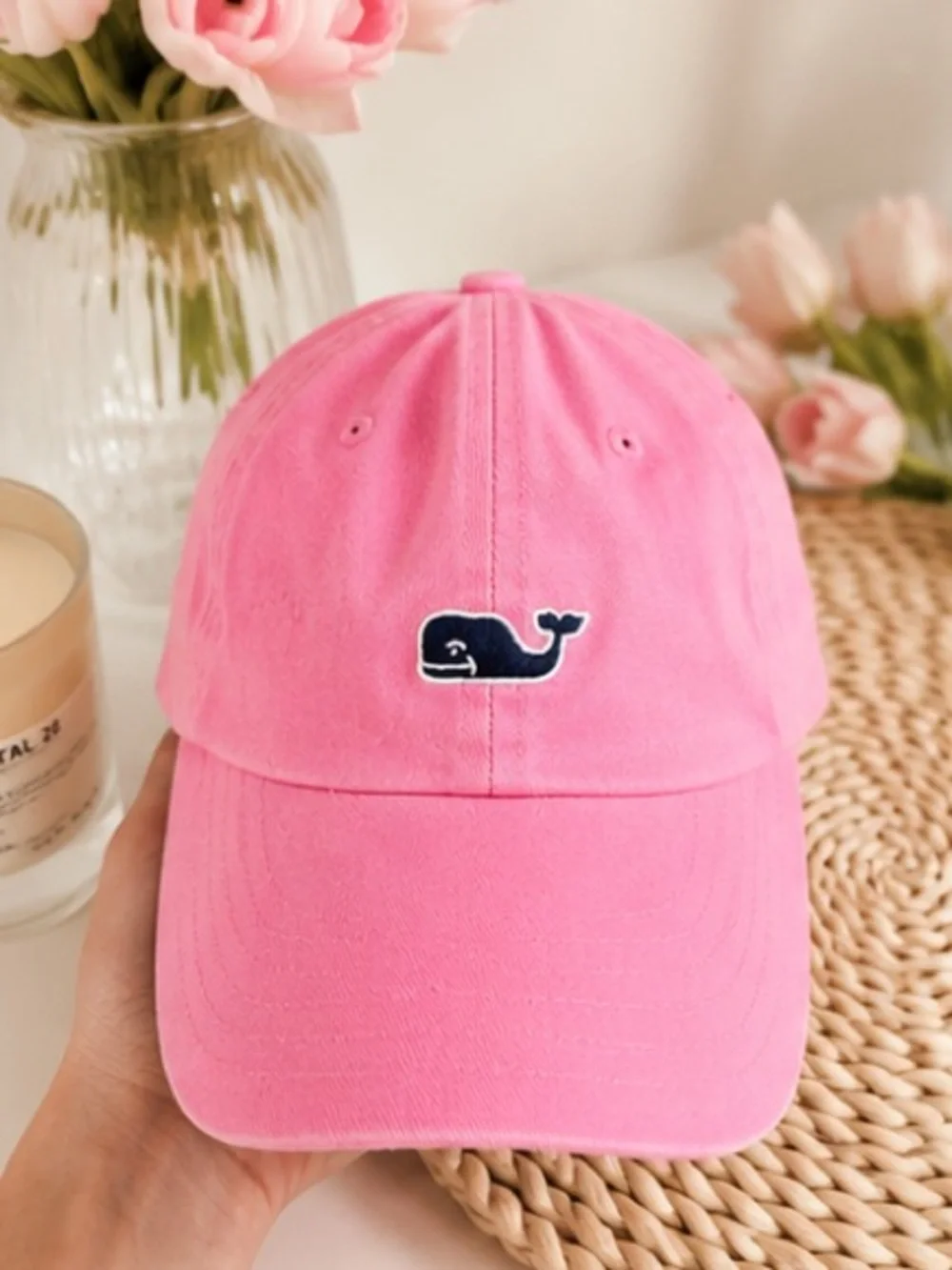 Pink Vineyard Vines Girls Adjustable Whale Hat